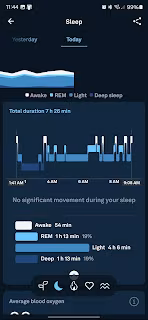 Oura Ring sleep tracking graph.